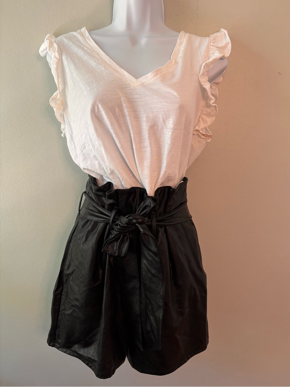 Commando Black Pleather Shorts High Waist SZ S Indie Sleeze